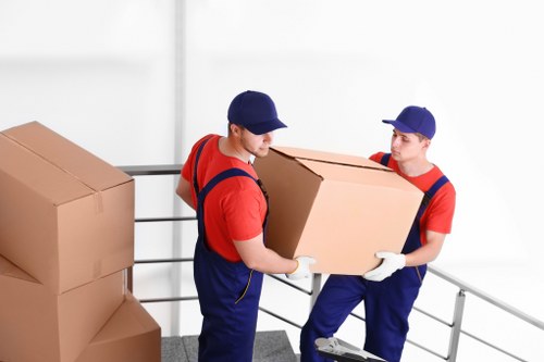 Removal van and moving boxes for a Mill Hill home move