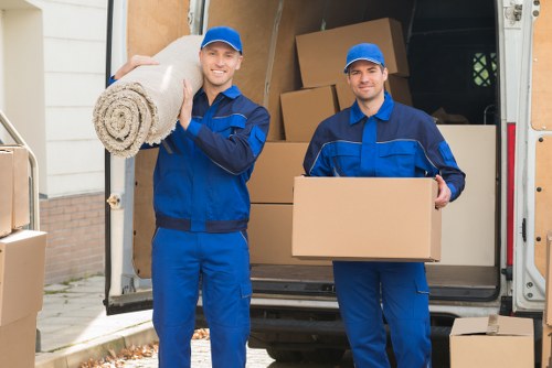 Furniture and boxes being loaded by a local moving team in Mill Hill