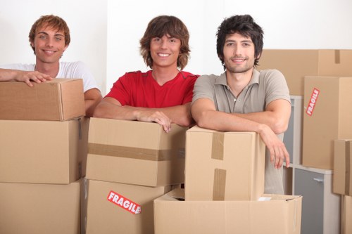 Furniture and household items prepared for transport by van